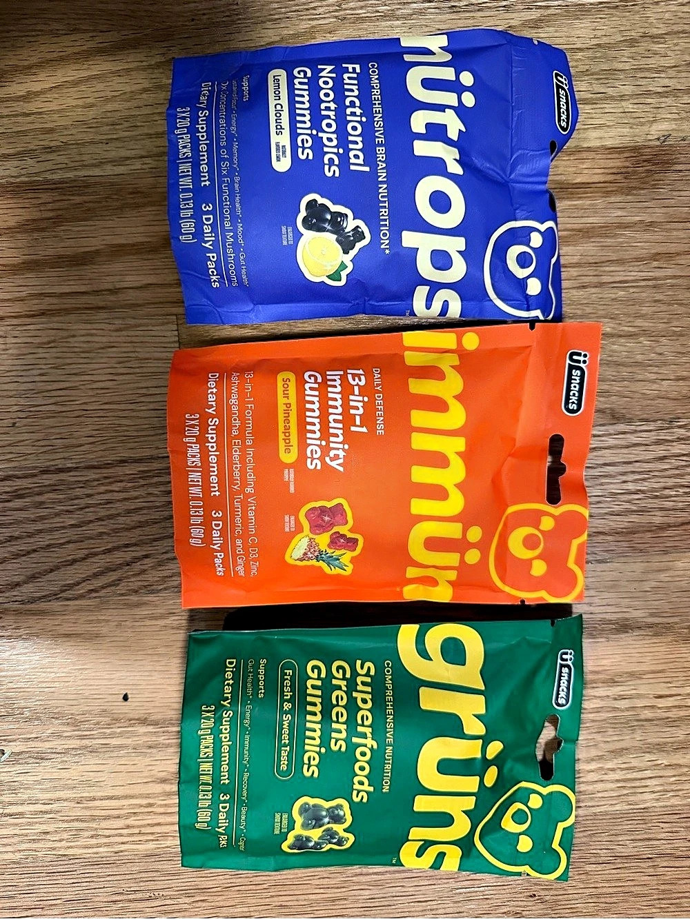 Gruns, Immun, Nutrops Trial Pack 3 Packs Each BRAND NEW SEALED!
